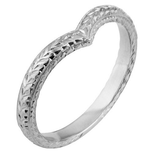 Engraved Wishbone Wedding Ring, London Victorian Ring Co