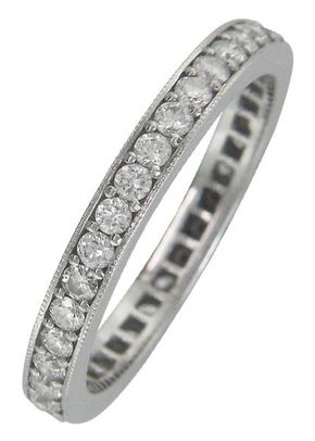 Vintage Style Diamond Wedding/Eternity Ring, London Victorian Ring Co