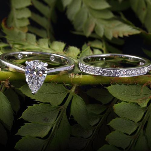 Engagement and wedding ring set, James Veale Jewellery