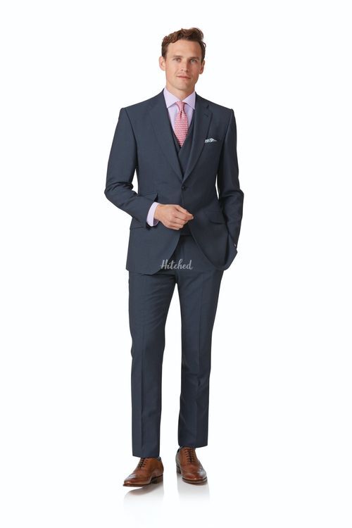 Blue Panama slim fit British suit, Charles Tyrwhitt