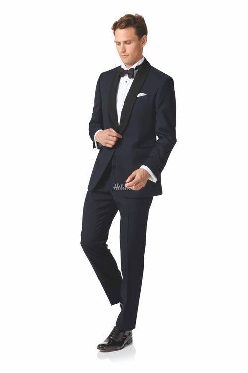 Midnight blue slim fit shawl collar dinner suit, Charles Tyrwhitt