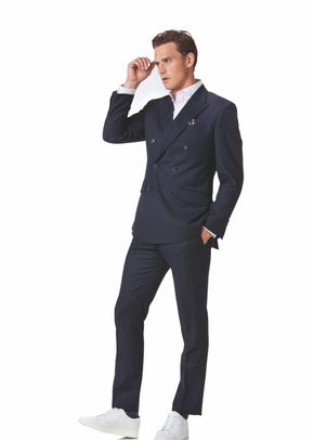 Navy twill slim fit double breasted business suit, Charles Tyrwhitt