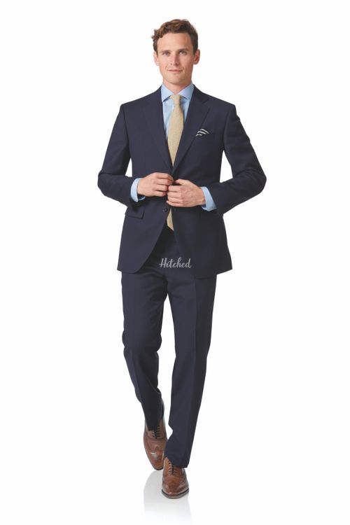 Navy twill classic fit business suit, Charles Tyrwhitt
