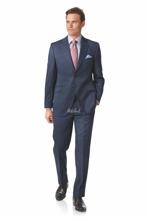 Airforce blue classic fit Italian suit Mens Wedding Suit from Charles ...