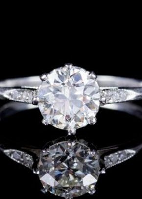 Antique Edwardian Old Cut Diamond Engagement Ring Circa 1910, Laurelle Antique Jewellery