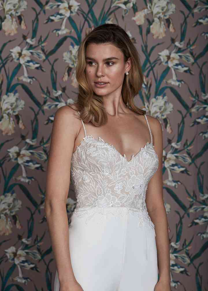 justin alexander bridal jumpsuit