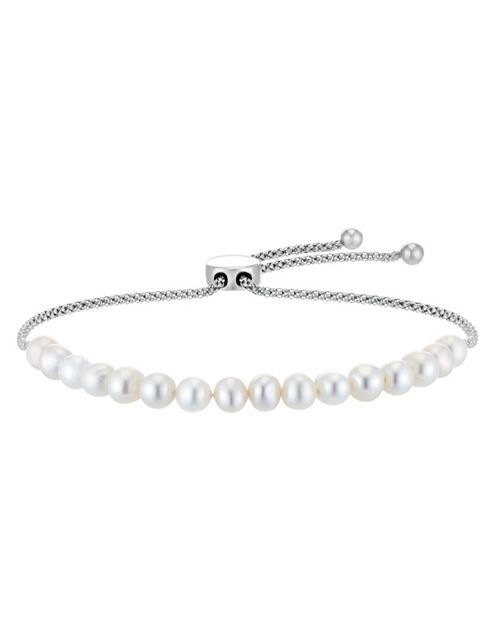 Sterling Silver Freshwater Pearl Adjustable Bracelet, H.Samuel