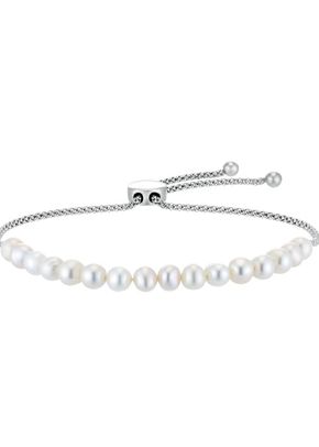 Sterling Silver Freshwater Pearl Adjustable Bracelet, H.Samuel