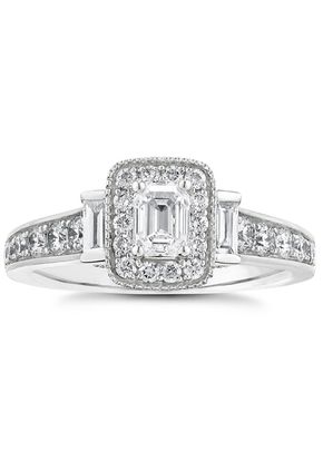 Vera Wang 18ct White Gold 0.95ct Total Diamond Ring, Ernest Jones