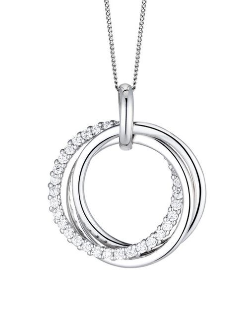 Silver Cubic Zirconia Triple Ring Pendant Bridal Headwear and Jewellery ...