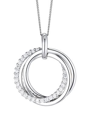 Silver Cubic Zirconia Triple Ring Pendant, H.Samuel