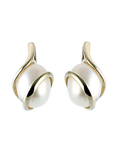 9ct Yellow Gold Cultured Freshwater Pearl earrings, H.Samuel