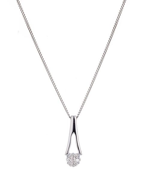 9ct White Gold Diamond Pendant, H.Samuel