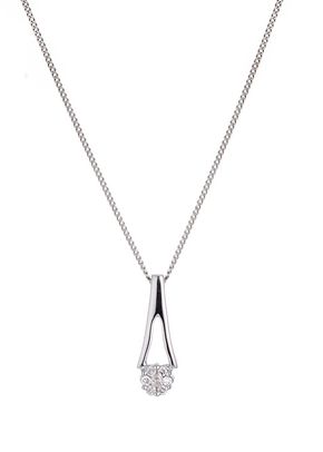 9ct White Gold Diamond Pendant, H.Samuel