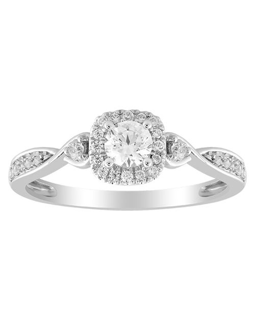 9ct White Gold 0.33ct Total Diamond Solitaire Twist Ring, H.Samuel