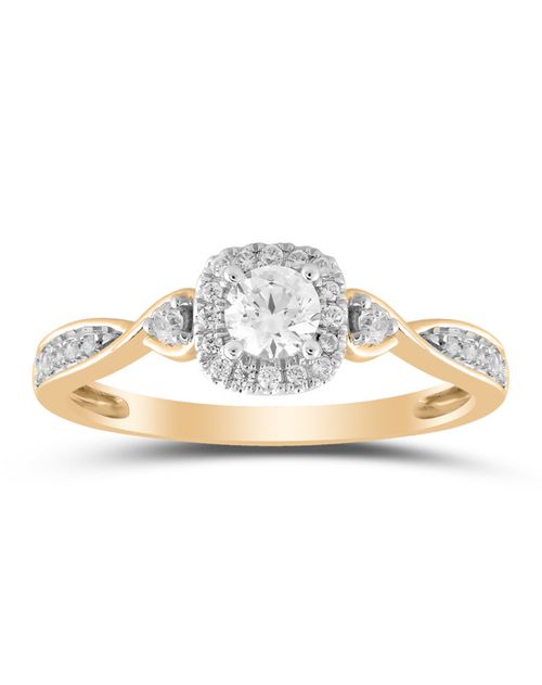 9ct Yellow Gold 0.33ct Total Diamond Solitaire Twist Ring, H.Samuel
