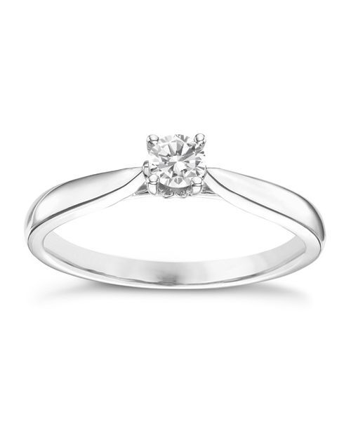 9ct White Gold 0.20ct Diamond Solitare Ring, H.Samuel