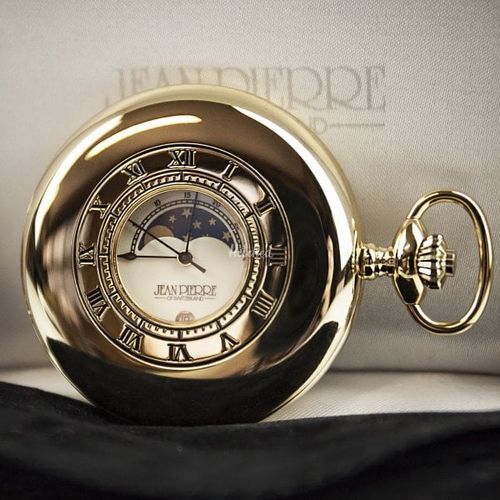 Jean Pierre Gold Plated Moon Dial Pocket Watch, Farrar & Tanner