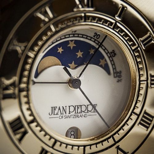 Jean Pierre Gold Plated Moon Dial Pocket Watch, Farrar & Tanner