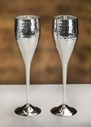 Culinary Concepts 'Let's Get Hammered' Pair of Silver Plated Champagne Flutes, Farrar & Tanner