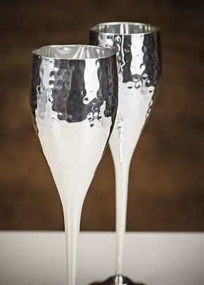 Culinary Concepts 'Let's Get Hammered' Pair of Silver Plated Champagne Flutes, Farrar & Tanner