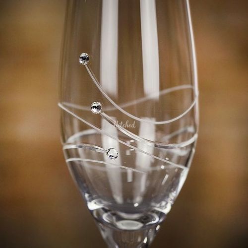 Dartington Swarovski Champagne Flute, Farrar & Tanner