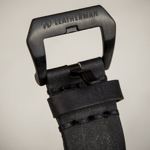 Leatherman Limited Edition Black Leather Strap Watch, Farrar & Tanner