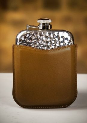 English Pewter Co. Pewter Hammered Captive Top Hip Flask - 6oz, Farrar & Tanner