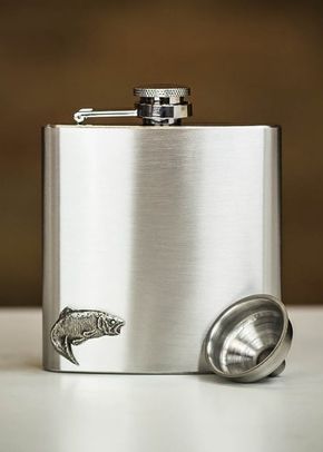 English Pewter Co. Country Living Fishing Pewter Hip Flask - 6oz, Farrar & Tanner