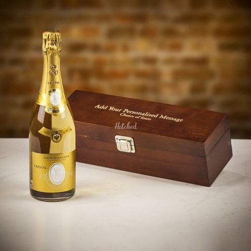 Louis Roederer Cristal Brut Champagne in Personalised Premium Wood Gift Box, Farrar & Tanner