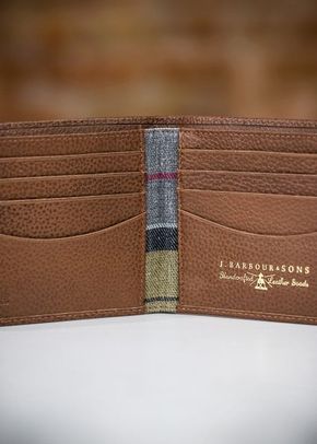 Barbour Grain Leather Billfold Wallet - Tan, Farrar & Tanner