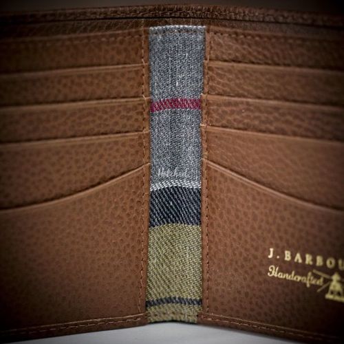 Barbour Grain Leather Billfold Wallet - Tan, Farrar & Tanner