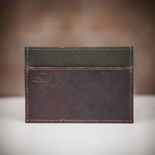 Barbour Waxed Cotton and Leather Cardholder, Farrar & Tanner