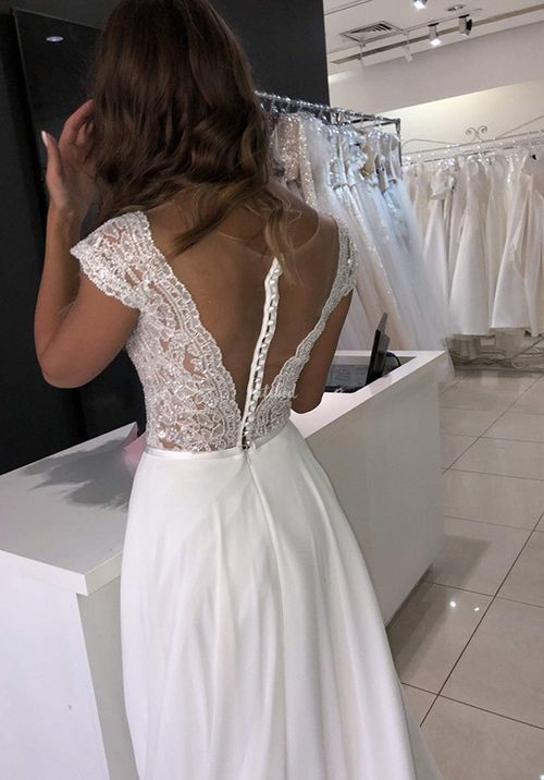 Chiffon Lace Wedding Dress Aviv Fly Wedding Dress from Olivia Bottega ...