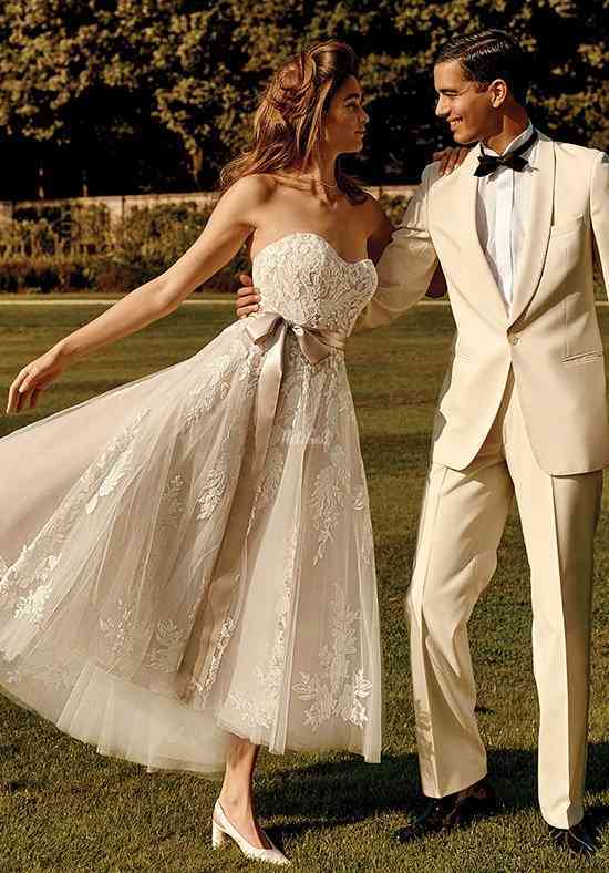 Justin Alexander Tea Length Wedding Dress