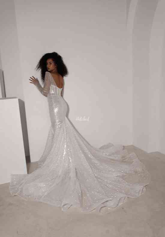 Glitter wedding shop dress with sleeves