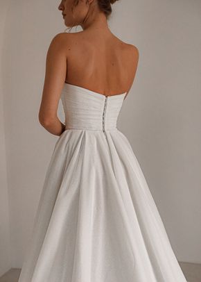 Sparkle Sleeveless Wedding Dress Mirrorball with Leg Slit, Olivia Bottega