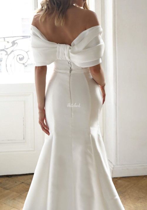 Mikado Off-The-Shoulder Wedding Dress Jacqueline With Detachable Skirt ...