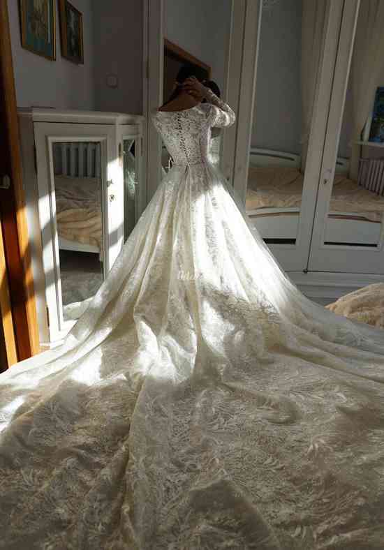 Sparkly Wedding Gown Indjoy with Sleeves Wedding Dress from Olivia Bottega  