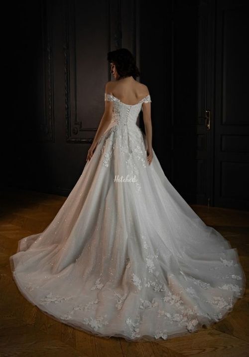 Floral Lace Tulle Wedding Dress Yoki with Detachable Straps, Olivia Bottega