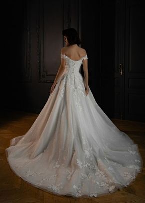 Floral Lace Tulle Wedding Dress Yoki with Detachable Straps, Olivia Bottega