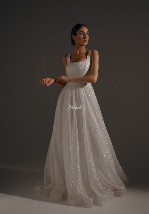 Sparkle Wedding Dress Inkery With Square Neckline, Olivia Bottega