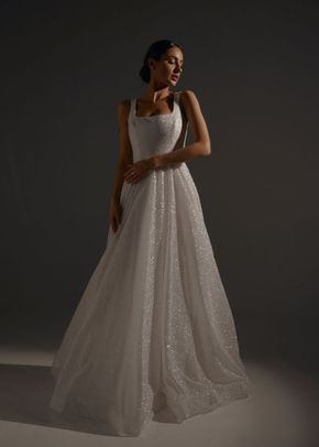 Sparkle Wedding Dress Inkery With Square Neckline, Olivia Bottega