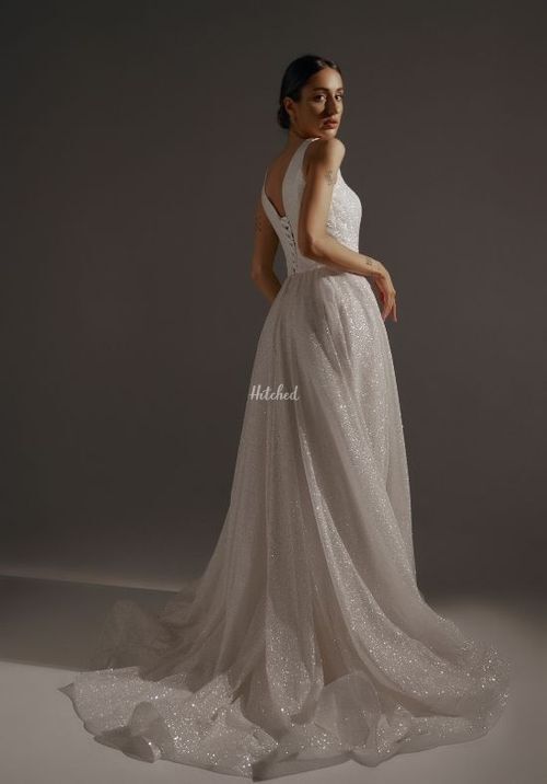 Sparkle Wedding Dress Inkery With Square Neckline, Olivia Bottega