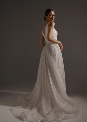 Sparkle Wedding Dress Inkery With Square Neckline, Olivia Bottega