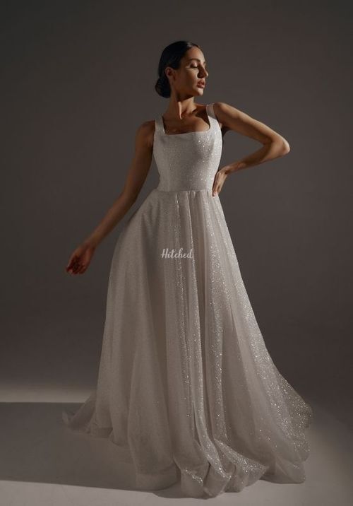 Sparkle Wedding Dress Inkery With Square Neckline, Olivia Bottega