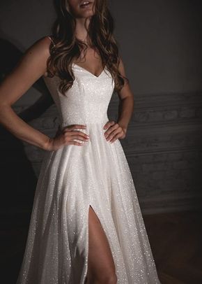 Shiny Wedding Dress Bree with a High Front Slit, Olivia Bottega