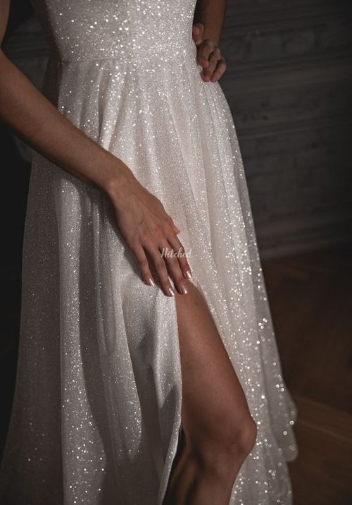 Shiny Wedding Dress Bree with a High Front Slit, Olivia Bottega