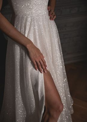 Shiny Wedding Dress Bree with a High Front Slit, Olivia Bottega