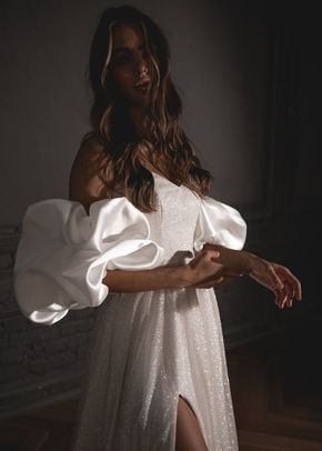 Shiny Wedding Dress Bree with a High Front Slit, Olivia Bottega